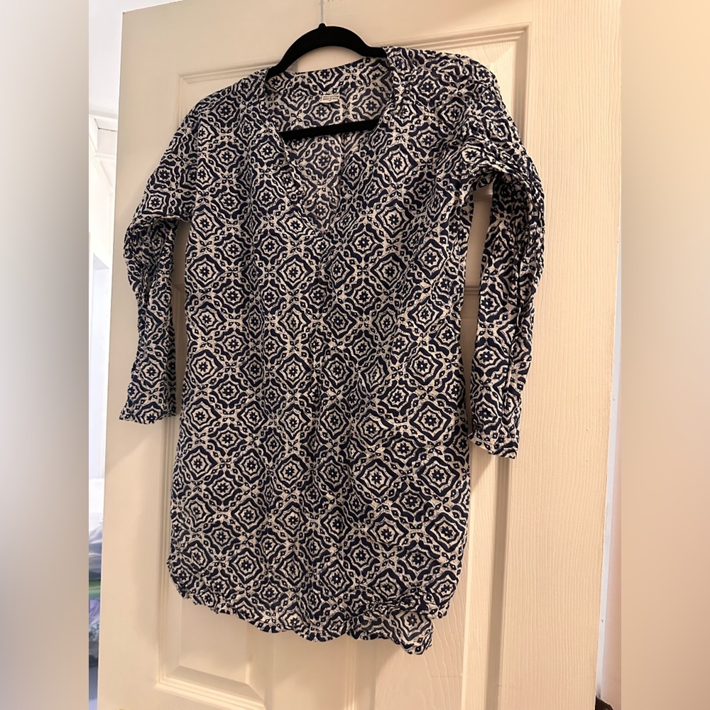 Blue patterned bathing suit coverup - size M